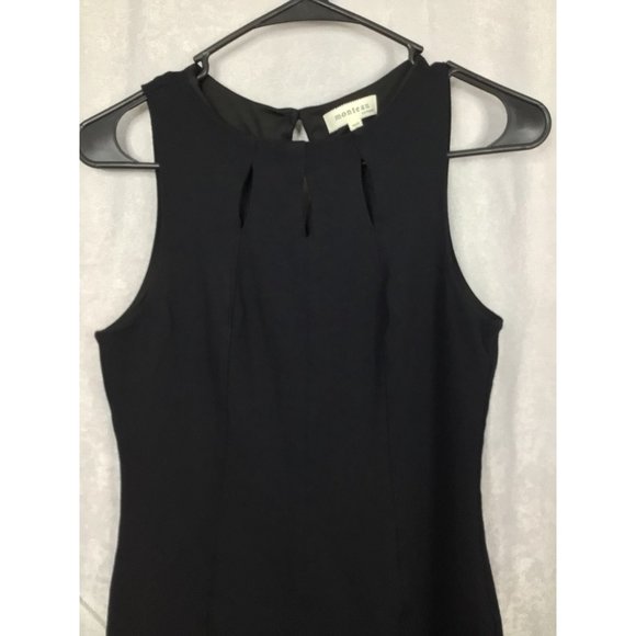Monteau Los Angeles Sleeveless Mini Dress Keyhole Back/Front Black Medium - Picture 5 of 8